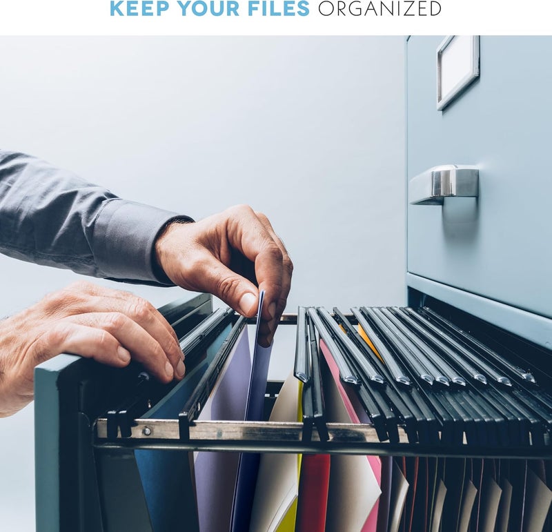 Alitte Colored File Folders Letter Size - 100-Pack Bulk, 10 Assorted Color File Folders for Documents, 1/3 Cut Tab - Office Supplies for Filing Cabinet, Desk, and File Folder Organization - Image 5